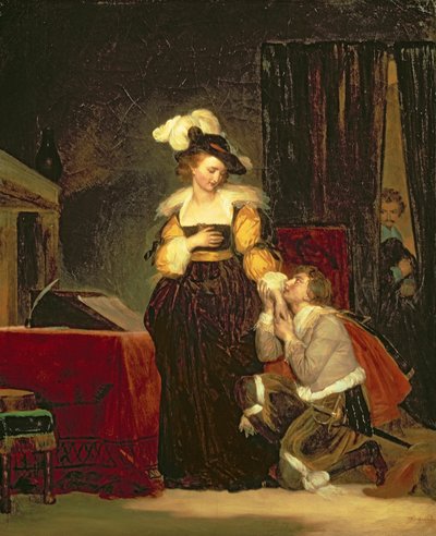 Marie Stuart (1542-87) avec Rizzio, vers 1830 - Alexandre Evariste Fragonard