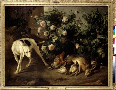 Chien gardant du gibier près d