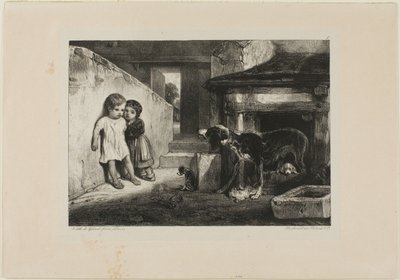 Enfants effrayés par un chien - Alexandre Gabriel Decamps
