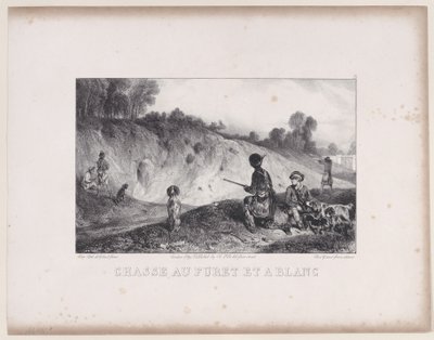 Chasse à un furet avec des blancs, de la série Scènes de chasse, 1829 - Alexandre Gabriel Decamps