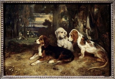 Chiens de chasse au repos - Alexandre Gabriel Decamps
