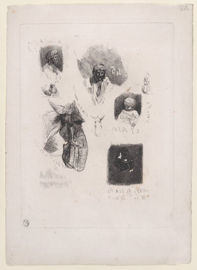 Feuille de croquis, 1833-38 - Alexandre Gabriel Decamps