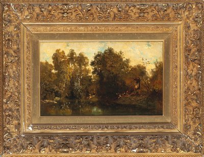 Tir à une mare boisée - Alexandre Gabriel Decamps