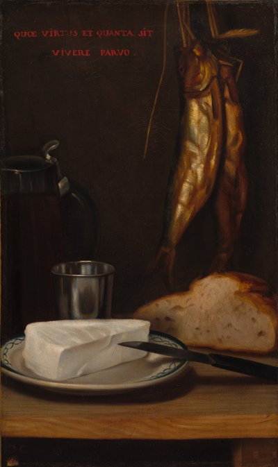 Nature morte avec hareng, pain et fromage, 1858 - Alexandre Gabriel Decamps