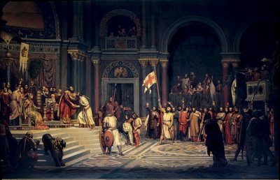 Première croisade : Godefroy de Bouillon (1061-1100), Duc de Basse-Lorraine, prêtant allégeance à l
