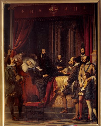 La mort du roi de France Henri IV, son corps est exposé au Louvre - Alexandre Jean Baptiste Hesse