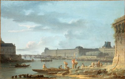 Le Louvre et le Pont Royal, vus du Pont-Neuf, vers 1780 - Alexandre Jean Noel