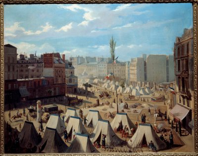 Camp de troupes sur le Boulevard du Temple pendant les journées de juin 1848 - Alexandre Josquin