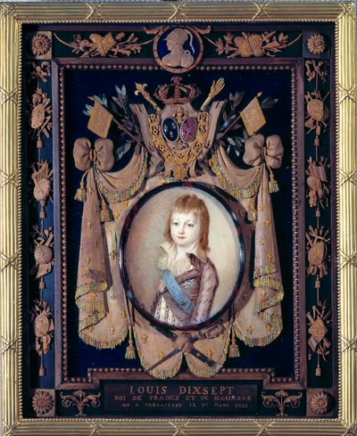 Portrait du dauphin Louis XVII (1785-1795). Peinture miniature sur ivoire par Alexander Kucharski (1741-1819) - Alexandre Kucharski