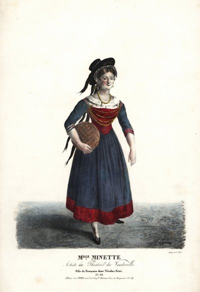 Actrice Mademoiselle Minette ou Jeanne-Marie-Françoise Menestrier en Françoise dans Nicolas Rémi de Sewrin, Théâtre du Vaudeville - Alexandre Marie Colin