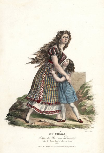 Ballerine Mlle Marie Cheza en Jenny dans le ballet-pantomime Jenny de Jean-Louis Aumer, Panorama Dramatique - Alexandre Marie Colin