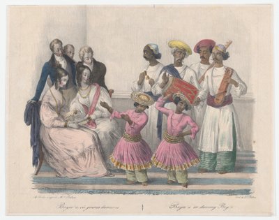 Bayees ou Garçons dansants, de Vingt-quatre Planches Illustratives des Mœurs Hindoues et Européennes - Alexandre Marie Colin