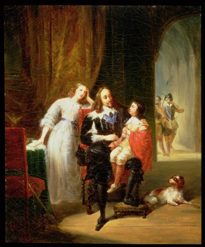 Charles Ier (1600-49) en attente de son procès, le Prince Henri (1640-60) assis sur ses genoux - Alexandre Marie Colin