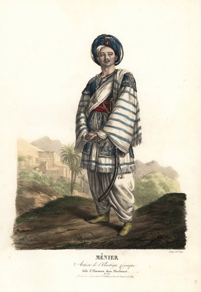 Paulin Menier en Almanzor dans Abenhamet par Anne-Honoré-Joseph Duveyrier, musique par Adrien Quaisain, Ambigu Comique - Alexandre Marie Colin