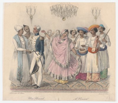 Une Nautch, de Vingt-quatre Planches Illustratives des Mœurs Hindoues et Européennes au Bengale, 1832 - Alexandre Marie Colin
