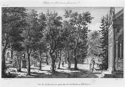 Musée des Monuments Français, Paris, vue du Jardin Élysée depuis la tombe d
