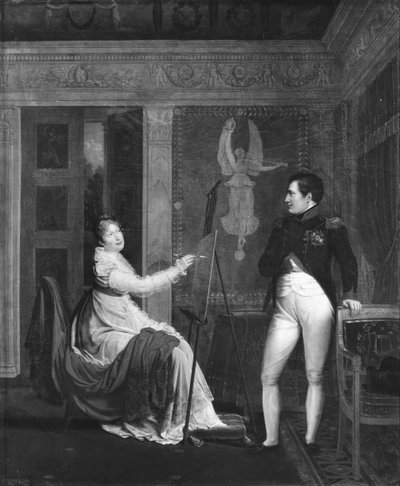 Marie Louise de Habsbourg Lorraine peignant un portrait de Napoléon Ier - Alexandre Menjaud