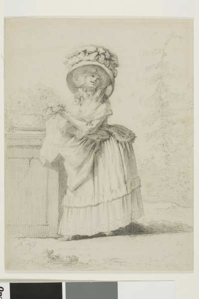 Une jeune femme élégante dans un jardin - Alexandre Moitte