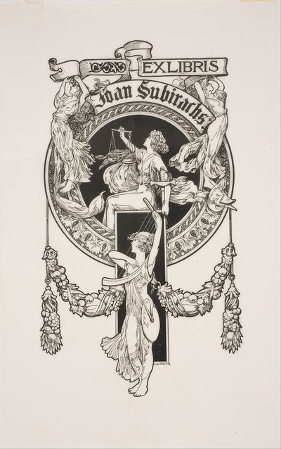 Ex-libris de Joan Subirachs - Alexandre de Riquer