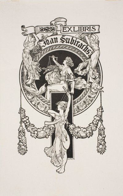 Ex-libris de Joan Subirachs - Alexandre de Riquer