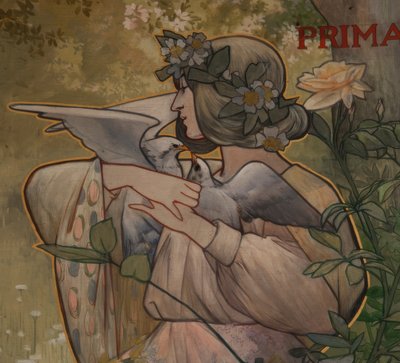 Détail de panneaux décoratifs des quatre saisons : printemps - Alexandre de Riquer