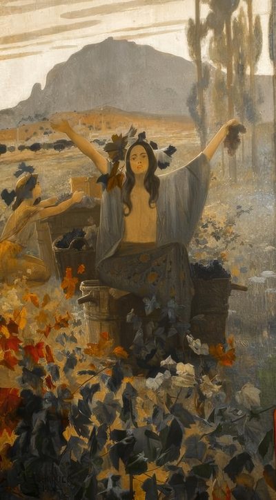 Peintures murales (Symbolistes), maison musée Alegre de Sagrera, Terrassa. - Alexandre de Riquer