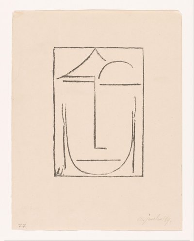 Sans titre (Kopf) (Tête) - Alexei Jawlensky (signed by artist)