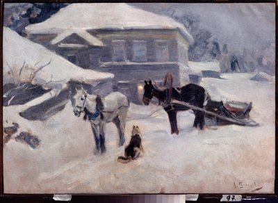 Une auberge de campagne. Peinture d