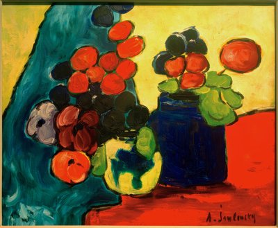 Sur tissu rouge - Alexej von Jawlensky