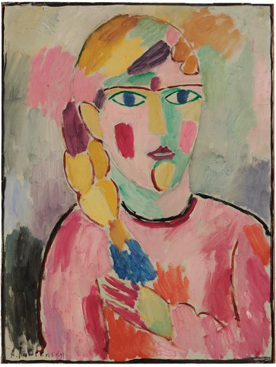 Fille aux yeux bleus et une queue de cheval, c.1916 - Alexej von Jawlensky