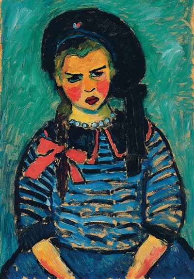 Fille avec un nœud rouge - Alexej von Jawlensky