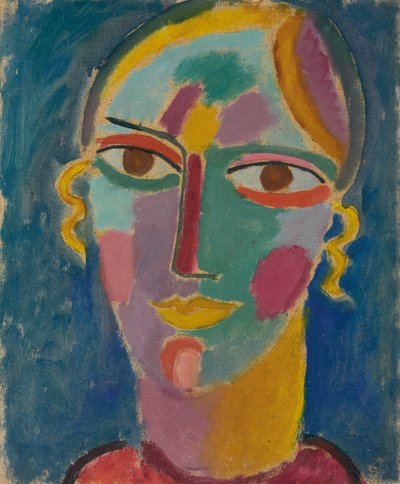 Tête mystique : Tête de femme sur fond bleu, c. 1917 - Alexej von Jawlensky