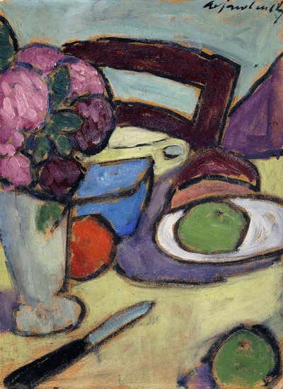 Nature morte avec chaise et bouquet - Alexej von Jawlensky