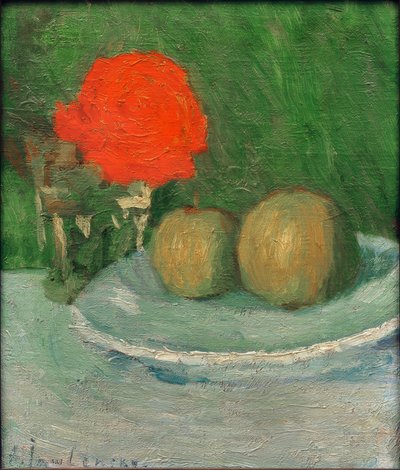 Nature morte avec pommes et rose - Alexej von Jawlensky