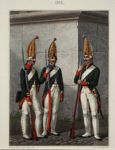 Grenadiers des régiments Preobrazhensky, Semenovsky et Izmailovsky en 1796-1797, années 1840 - Alexey Gavrilovich Petrovsky