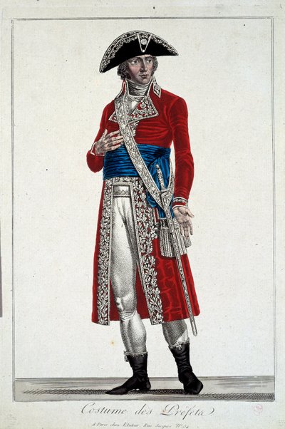Un Préfet en Costume Rouge Gravure par Alexis Chataignier (1772-1817) - Alexis Chataigner