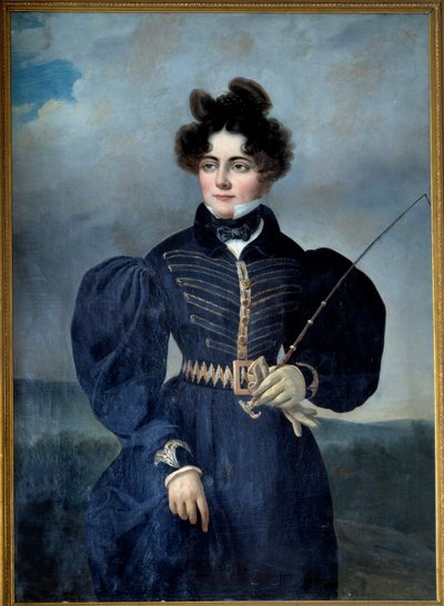 Portrait de Sophie Dawes, Baronne de Feuchères, en tenue de chasse - Alexis Leon Louis Valbrun