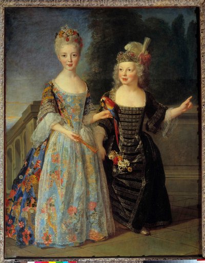 Portrait de Catherine Éléonore Eugénie de Béthisy (1707-1767), future princesse de Montauban et de son frère Eugène Éléonore (1709-1781), futur marquis de Mézières - Alexis Simon Belle