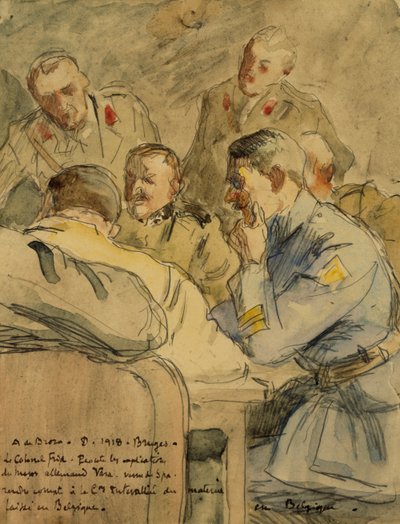 Colonel Frid écoutant le major allemand Vara - Alexis de Broca