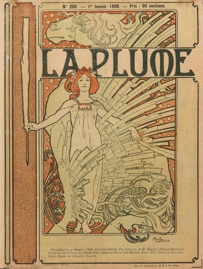 Couverture de La Plume No 209, 1898 - Alfons Marie Mucha
