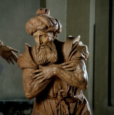 Nicodème, (détail) de la Lamentation du Christ, dans la Chapelle du Bienheureux Aldrovandi (terre cuite) - Alfonso Lombardi