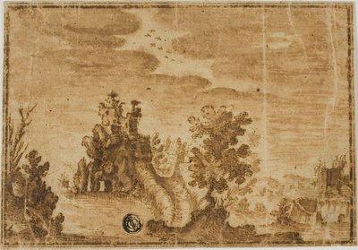 Château de fées dans un paysage - Alfonso Parigi
