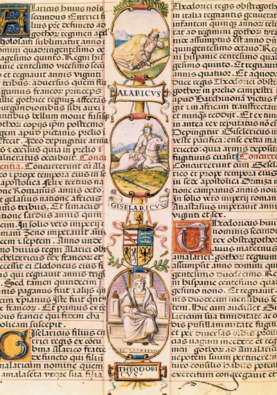 Arbre généalogique des rois des royaumes des Asturies et de León, de "Genealogía de los reyes de España" par Alonso de Cartagena - Alfonso de Cartagena