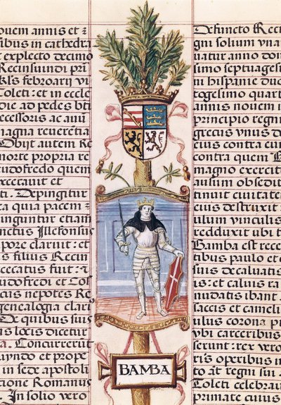 Portrait du roi wisigoth Wamba (d. 688, Roi d
