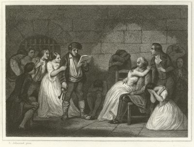 Appel des condamnés (gravure) - Alfred (after) Johannot