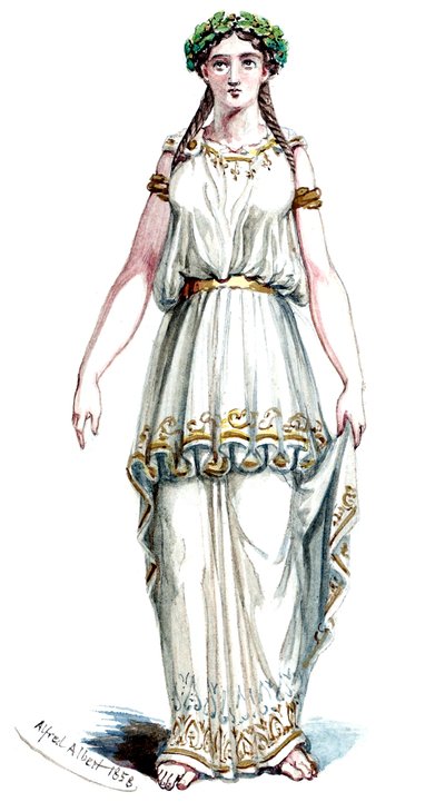 Halévy - La magicienne - maquettes de costumes par Alfred Albert - 21. Mélusine, 3e costume (retouched) - Alfred Albert
