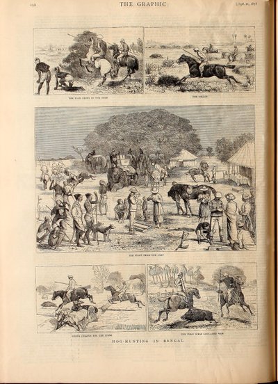 Chasse au porc au Bengale - Alfred Chantrey Corbould