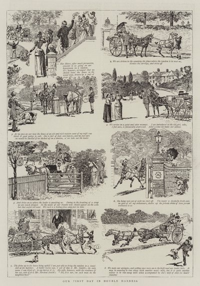 Notre premier jour en double harnais - Alfred Chantrey Corbould