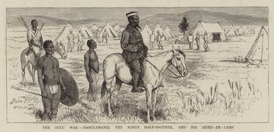La guerre zouloue, Dabulamanzi, le demi-frère du roi, et ses aides de camp - Alfred Chantrey Corbould