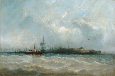 New York depuis le port montrant la Batterie et le Castle Garden, 1858 - Alfred Copestick